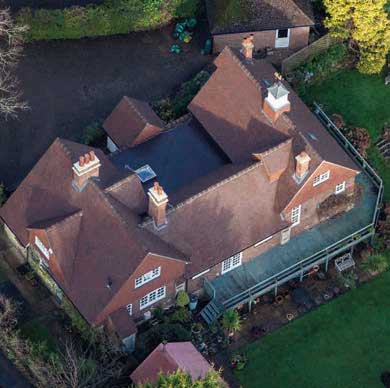 Richard Soan Roofing Green Cottage roof aerial view