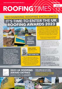Front cover of NFRC Roofing Times Newsletter Issue 12 November 2022