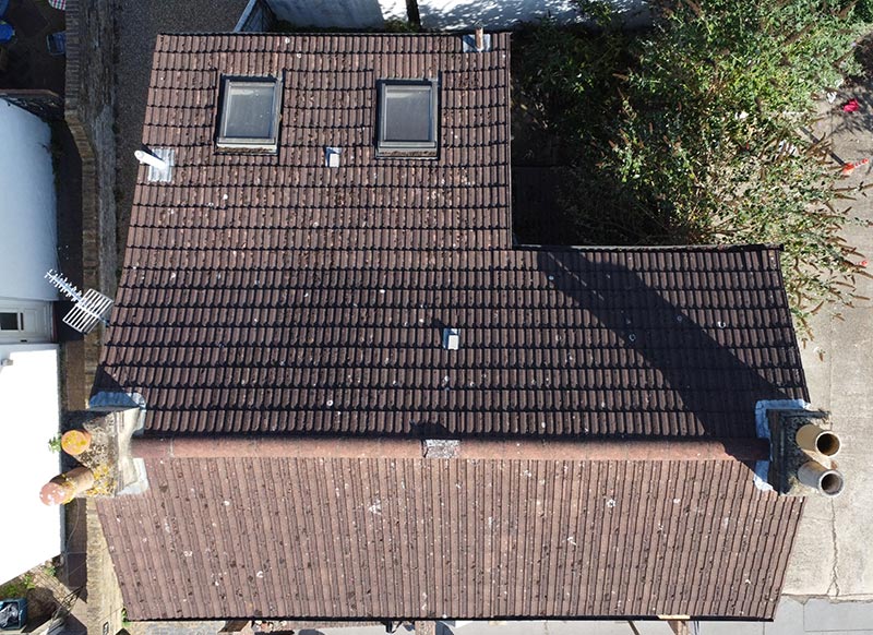 drone view of roof