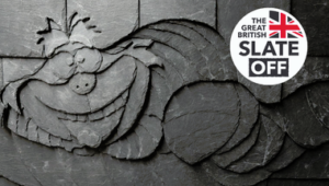 Roofing Slate Cheshire Cat and Great British Slate Off Logo